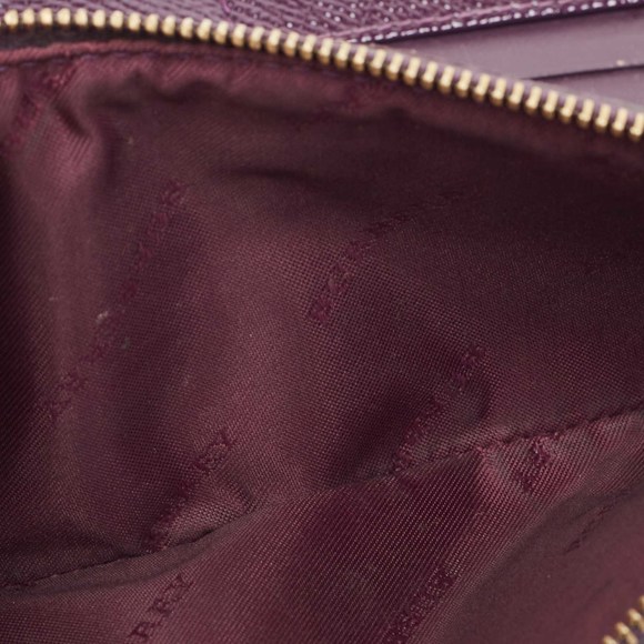 BURBERRY Purple Patent Leather Zip Bifold Wallet - Picture 3 of 8